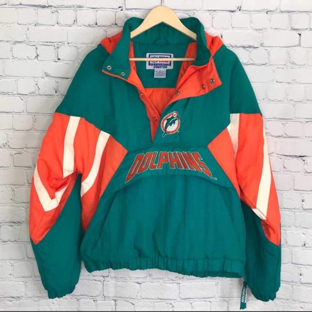 Vintage 90s STARTER Miami Dolphins NFL Jacket XL